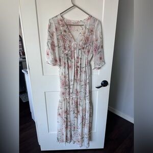 Lovestitch Pink and White Floral Maxi Dress